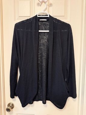 Olivia Moon Black Open-Front Lightweight Cardigan